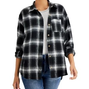 Just Polly black plaid shirt.